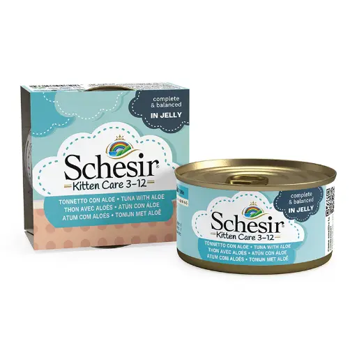 Schesir Cat Wet Food Can-Kitten -Tuna With Aloe 85g (Min Order 85g - 14pcs)Weight: 85g