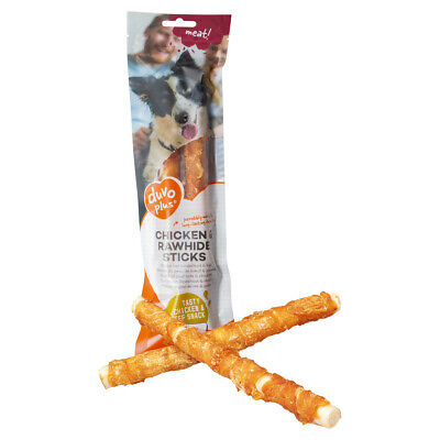 [LR12471] Duvo+ Meat! chicken & rawhide sticks large[Options - 25cm - 2 Sticks]