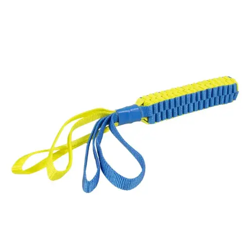 [LR12769] Duvo Supa Nylon Tug Stick S - 30 x 30cm - Blue / Yellow Dimension: 50 x 30cm