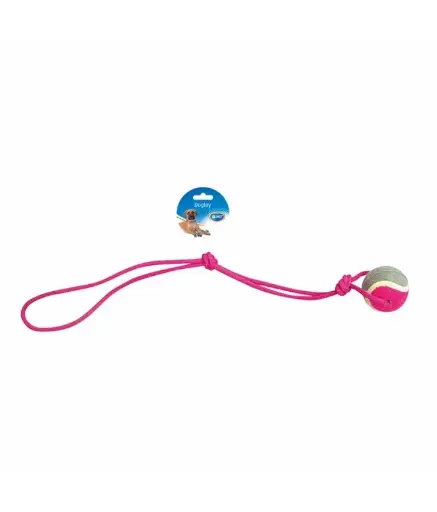 [LR4705052] Duvo Knotted Cotton Pendulum & 1Knot & Tennis Ball Grey/Pink 60cmLength: 60cm