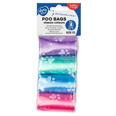 [LR311339] Duvo Poo Bags Classic Colour Paws Multicolour 4 x 20pcs