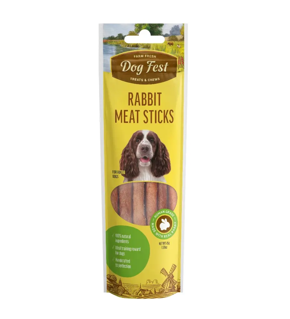 Dog Fest Rabbit Meat Sticks For Adult Dogs - 45g (1.59oz)Weight: 45g