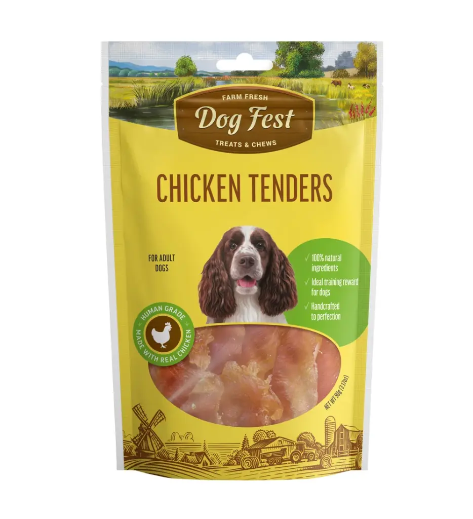 Dog Fest Chicken Tenders For Adult Dogs - 90g (3.17oz)Weight: 90g