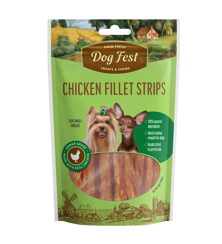 Dog Fest Chicken Fillet Strips For Mini-Dogs - 55g (1.94oz)Weight: 55g