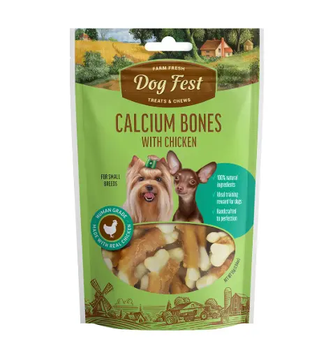 Dog Fest Calcium Bones With Chicken For Mini-Dogs - 55g (1.94oz)Weight: 55g