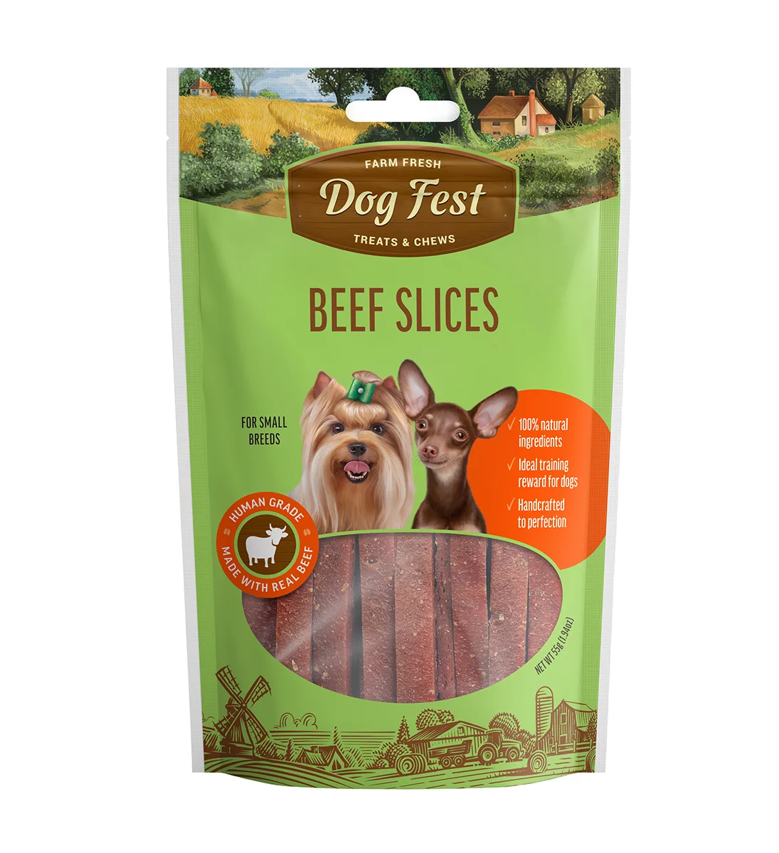 Dog Fest Beef Slices Savory Snacks for Mini Dogs - 55g