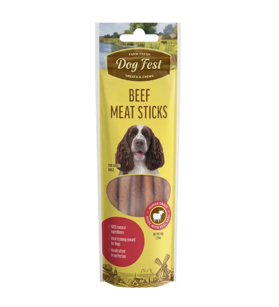 Dog Fest Savory Beef Meat Sticks Adult Dog Treats - 45g