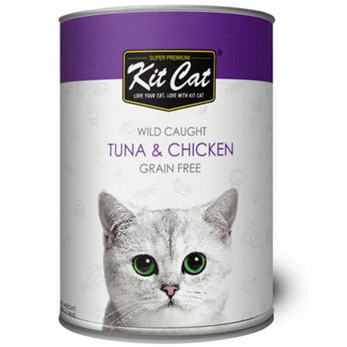[4137] Kit Cat Wild Caught Grain-Free Wet Cat Food Tuna & Chicken Wet Cat Food Can 400g