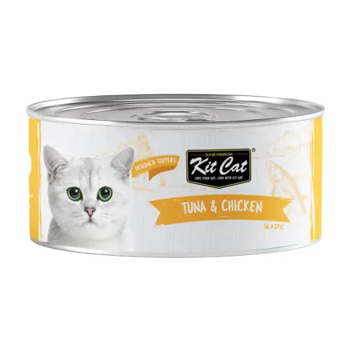 [3121] Kit Cat Tuna & Chicken Grain-Free Wet Cat Food Topper – 80g Can