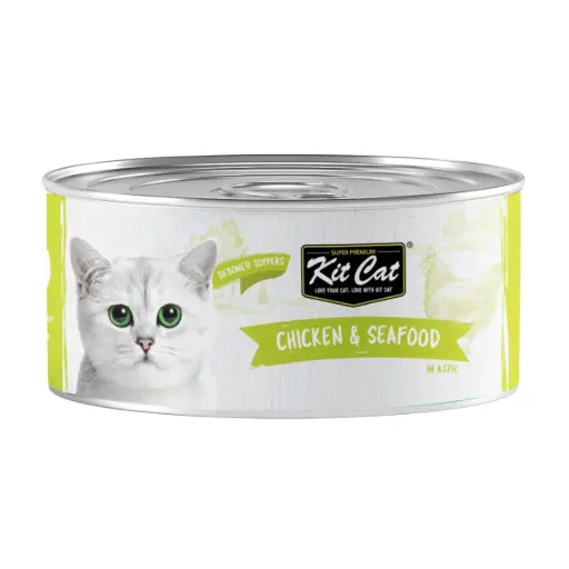 [4126] Kit Cat Deboned Chicken & Seafood Toppers Canned Cat Food 80G