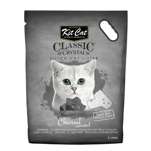 [8630] Kit Cat Classic Crystal Cat Litter – Charcoal (5 L)