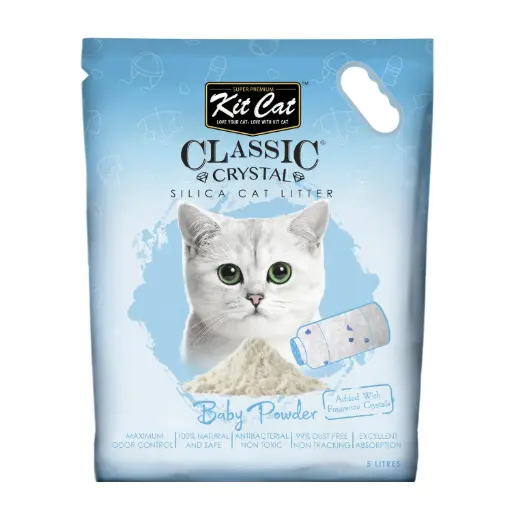 [8487] Kit Cat Classic Crystal Cat Litter – Baby Powder (5 Litres)