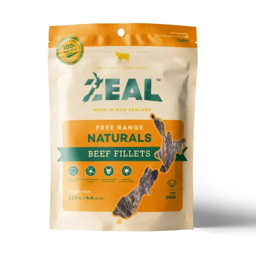[537] Zeal Free Range Naturals Beef Jerky Fillet Dog Treats Pouch 125g