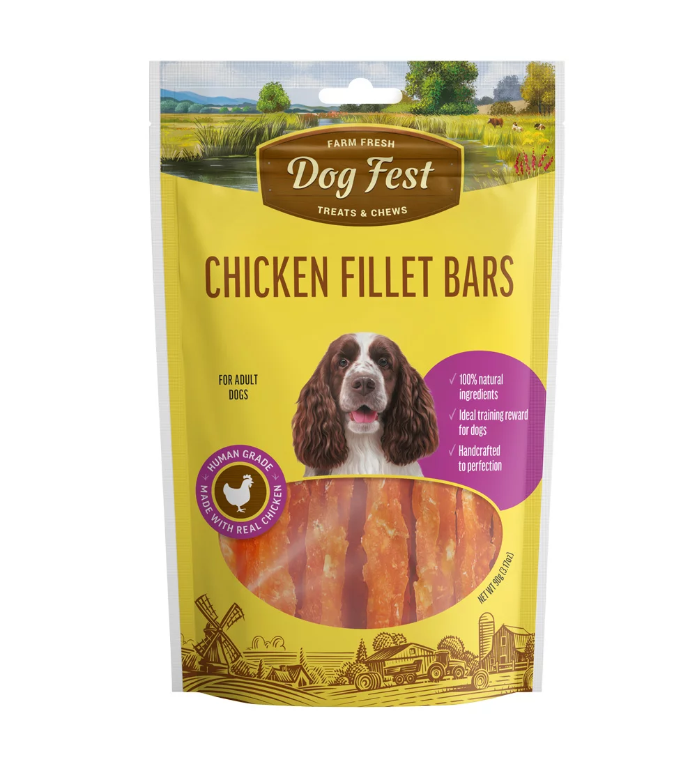 Dog Fest Chicken Fillet Bars Adult Dog Treats - 90g