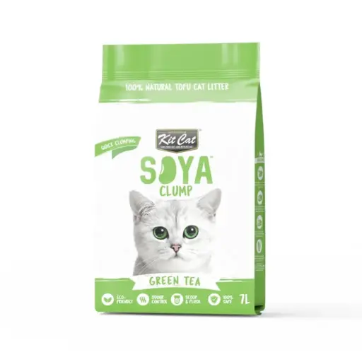 [4171] Kit Cat Soya Clump Tofu Cat Litter – Green Tea Scent, 7L