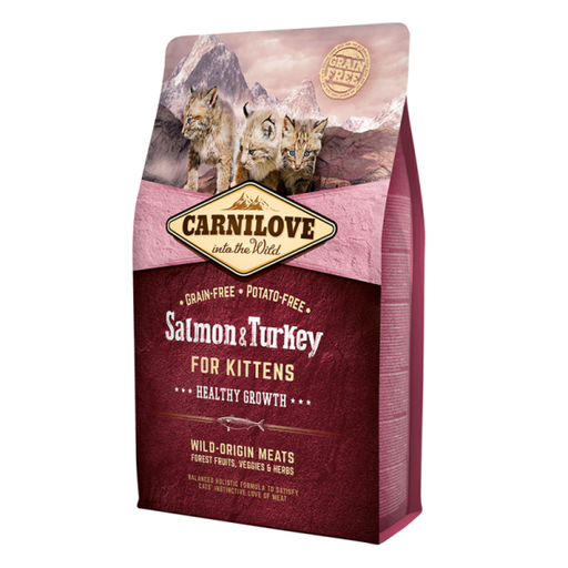 [8595602512225] Carnilove Salmon & Turkey Dry Cat Food for Kittens (2kg)