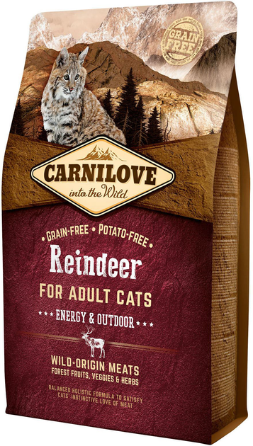 [8595602512256] Carnilove Reindeer Dry Cat Food for Adult Cats (2kg)
