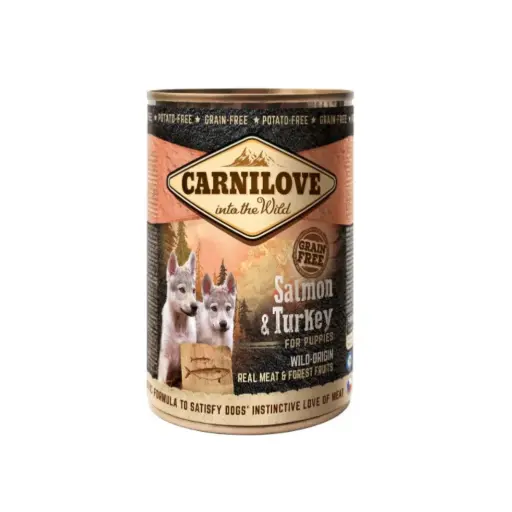 [8595602529254] Carnilove Salmon & Turkey Puppy Wet Food Can 400g