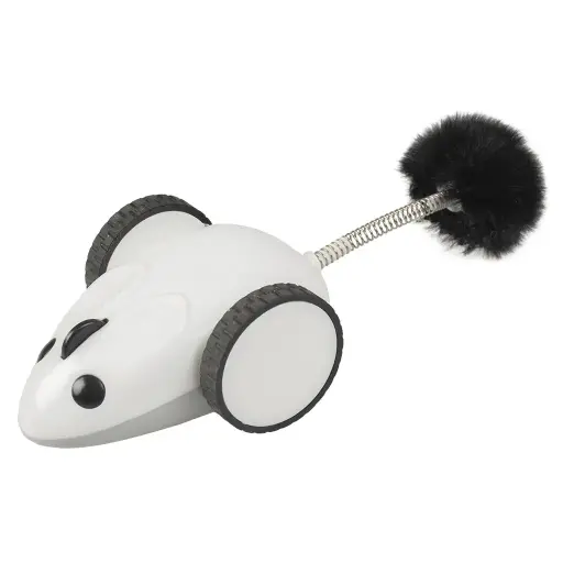 [5414365399573]  Duvo+ Race n Chase Mouse (App-controlled) Cat Toy 17x7x4cm White