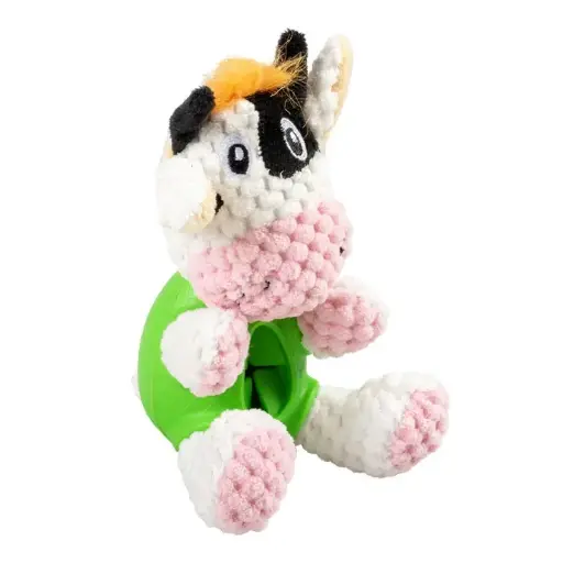 [5414365419202]  Duvo+ Plush & Rubber Cow Dispenser Multicolour, 14x10x10cm