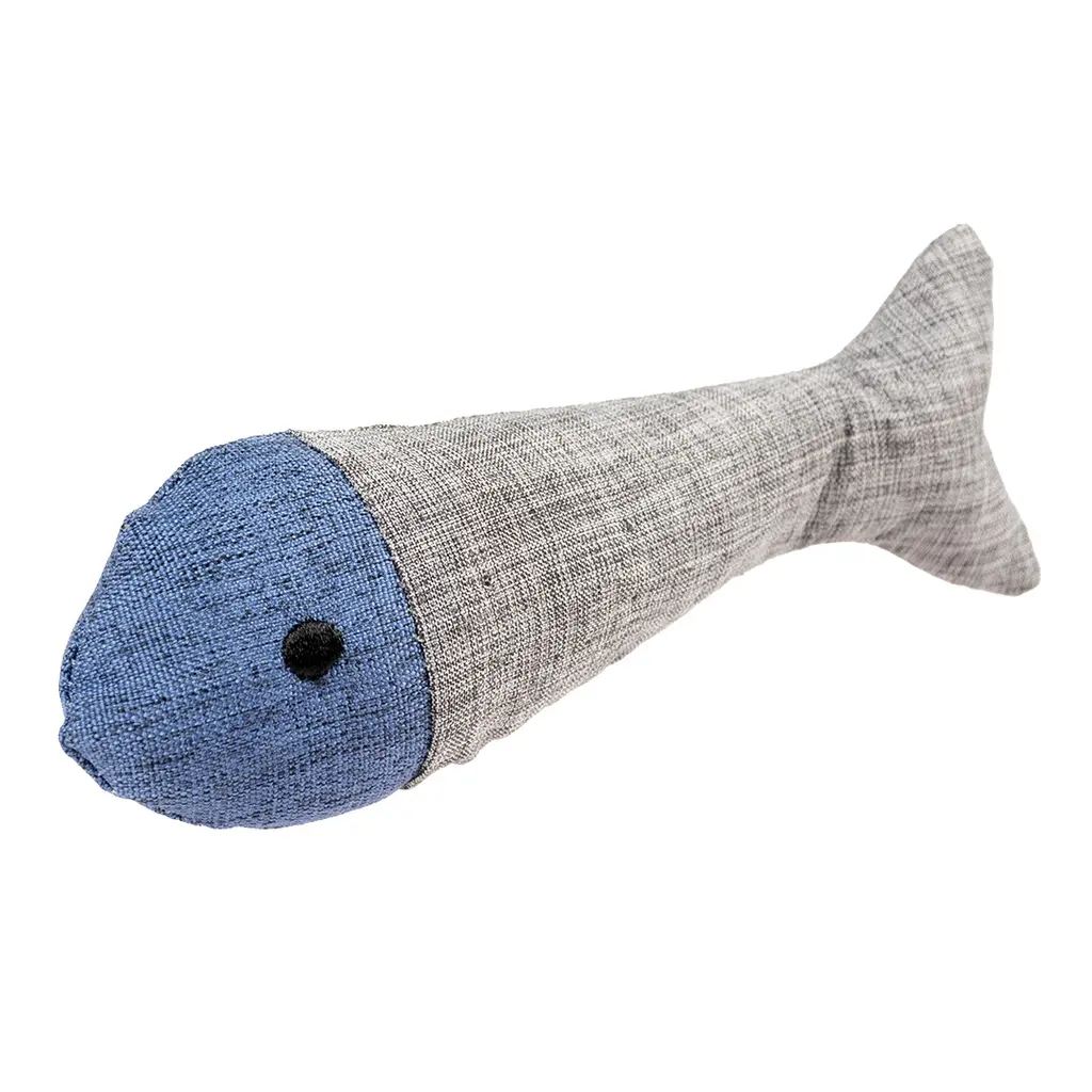 Duvo+ ECO Navy Fish & Catnip 13,5x4,5x3cm Blue/Grey