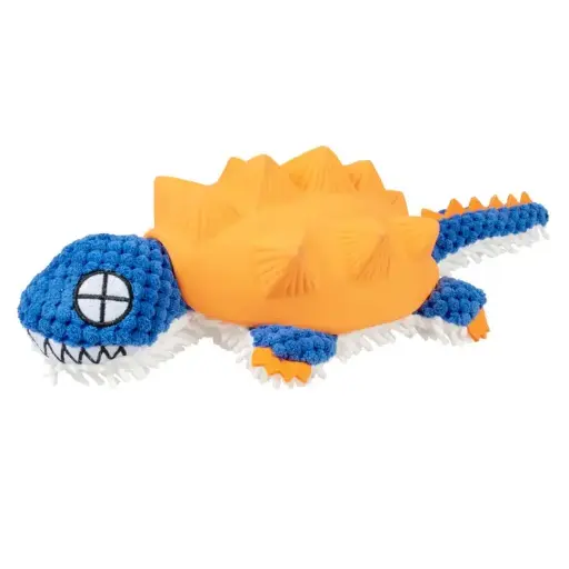 [LR14517] Duvo+ Plush & Latex Armadillo 34x14x8.5cm orange/blue