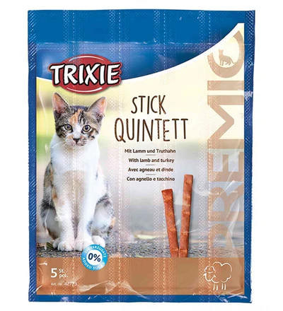 [101051-1] Trixie - Premio Stick Quintett Cat Treats - Lamb & Turkey - 5x5g